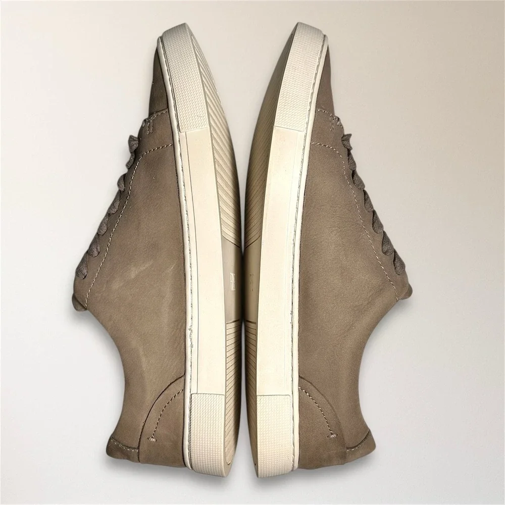 Frye Womens 9 Taupe Nubuck Leather‎ Sneakers Lace Up Casual Minimalist Street